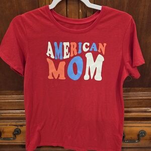 Red American Mom Kids T-Shirt